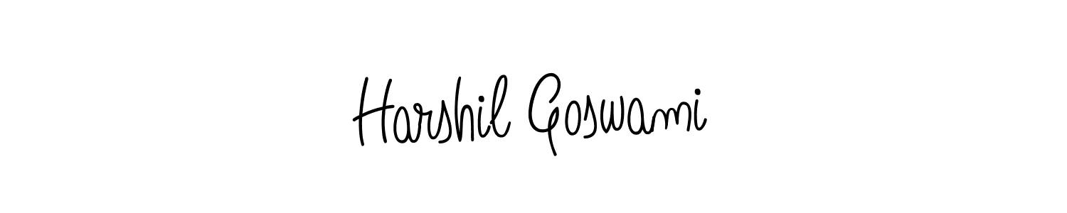 How to make Harshil Goswami name signature. Use Angelique-Rose-font-FFP style for creating short signs online. This is the latest handwritten sign. Harshil Goswami signature style 5 images and pictures png