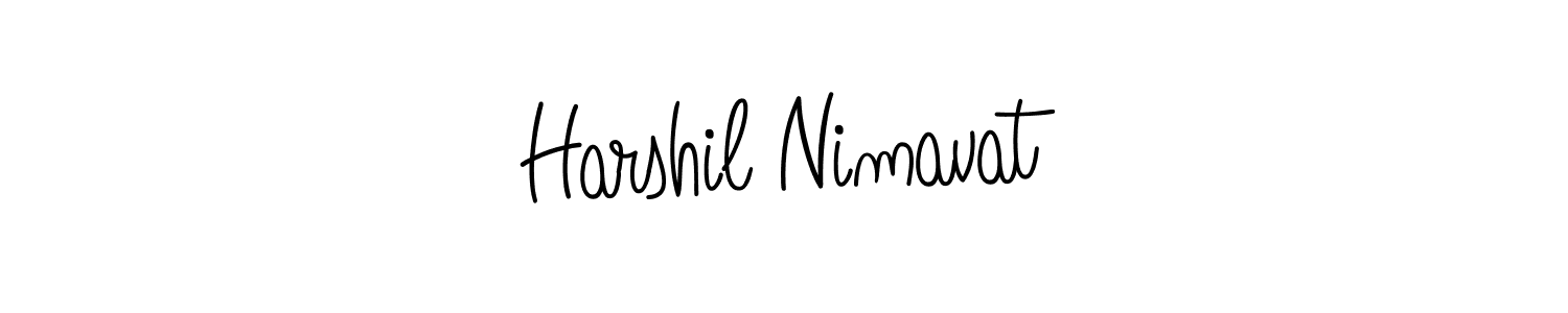 Use a signature maker to create a handwritten signature online. With this signature software, you can design (Angelique-Rose-font-FFP) your own signature for name Harshil Nimavat. Harshil Nimavat signature style 5 images and pictures png