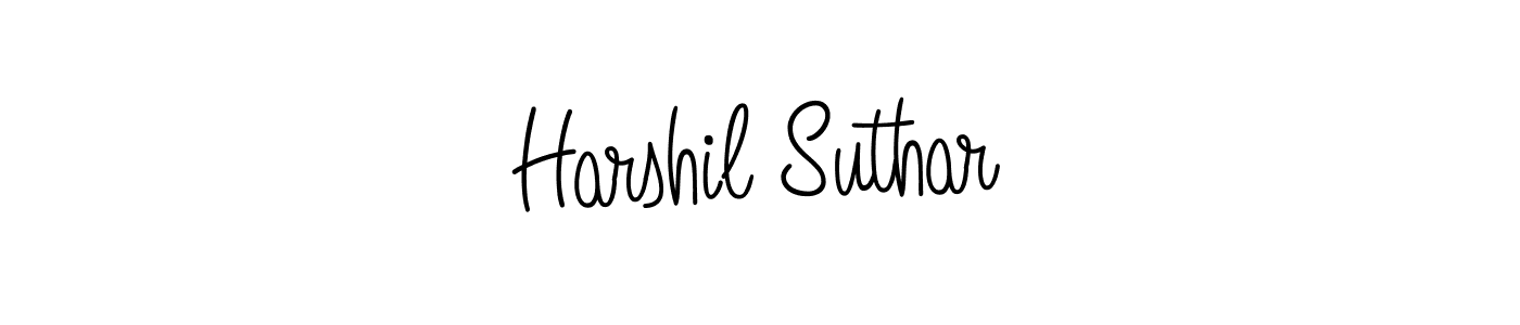 You should practise on your own different ways (Angelique-Rose-font-FFP) to write your name (Harshil Suthar) in signature. don't let someone else do it for you. Harshil Suthar signature style 5 images and pictures png