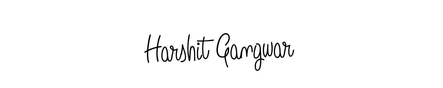 Use a signature maker to create a handwritten signature online. With this signature software, you can design (Angelique-Rose-font-FFP) your own signature for name Harshit Gangwar. Harshit Gangwar signature style 5 images and pictures png