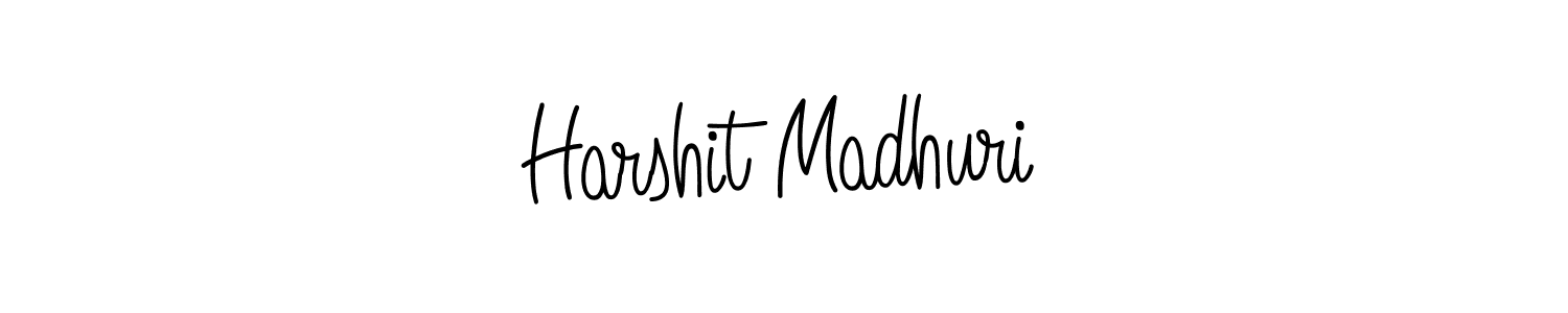 Make a beautiful signature design for name Harshit Madhuri. With this signature (Angelique-Rose-font-FFP) style, you can create a handwritten signature for free. Harshit Madhuri signature style 5 images and pictures png