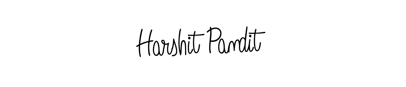 The best way (Angelique-Rose-font-FFP) to make a short signature is to pick only two or three words in your name. The name Harshit Pandit include a total of six letters. For converting this name. Harshit Pandit signature style 5 images and pictures png