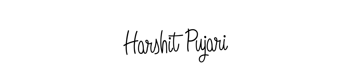 Harshit Pujari stylish signature style. Best Handwritten Sign (Angelique-Rose-font-FFP) for my name. Handwritten Signature Collection Ideas for my name Harshit Pujari. Harshit Pujari signature style 5 images and pictures png
