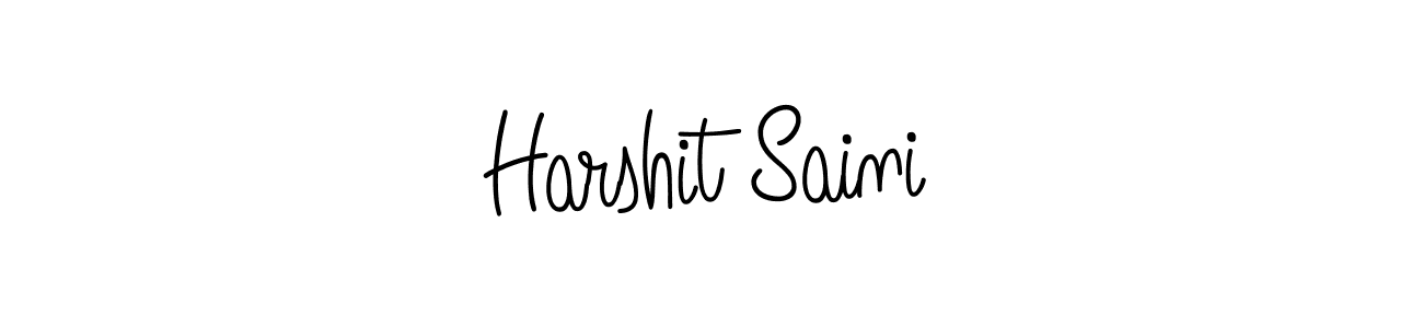 Make a beautiful signature design for name Harshit Saini. With this signature (Angelique-Rose-font-FFP) style, you can create a handwritten signature for free. Harshit Saini signature style 5 images and pictures png