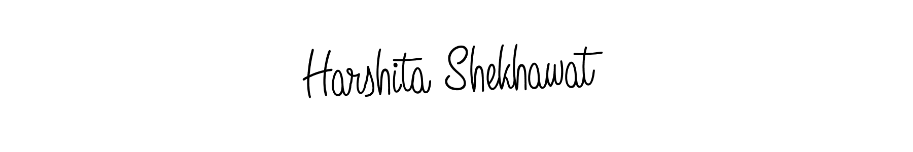 You should practise on your own different ways (Angelique-Rose-font-FFP) to write your name (Harshita Shekhawat) in signature. don't let someone else do it for you. Harshita Shekhawat signature style 5 images and pictures png