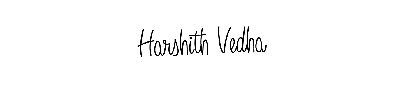 How to make Harshith Vedha name signature. Use Angelique-Rose-font-FFP style for creating short signs online. This is the latest handwritten sign. Harshith Vedha signature style 5 images and pictures png