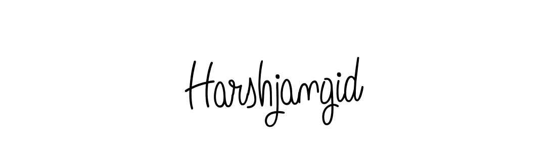 Make a beautiful signature design for name Harshjangid. With this signature (Angelique-Rose-font-FFP) style, you can create a handwritten signature for free. Harshjangid signature style 5 images and pictures png