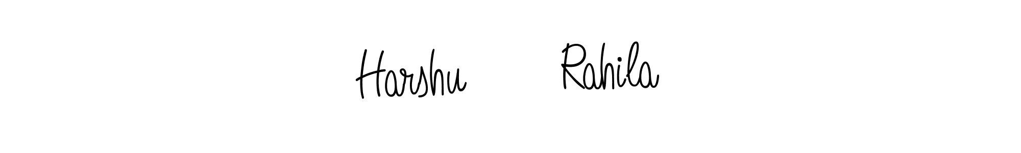 if you are searching for the best signature style for your name Harshu ⁠♡ Rahila. so please give up your signature search. here we have designed multiple signature styles  using Angelique-Rose-font-FFP. Harshu ⁠♡ Rahila signature style 5 images and pictures png