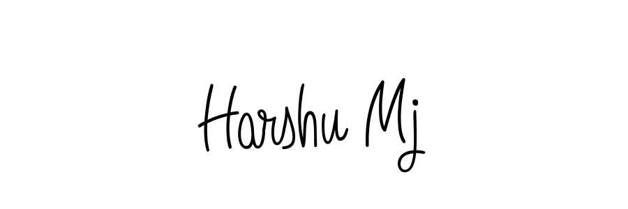 You should practise on your own different ways (Angelique-Rose-font-FFP) to write your name (Harshu Mj) in signature. don't let someone else do it for you. Harshu Mj signature style 5 images and pictures png