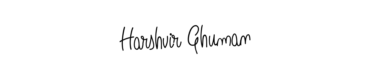 You should practise on your own different ways (Angelique-Rose-font-FFP) to write your name (Harshvir Ghuman) in signature. don't let someone else do it for you. Harshvir Ghuman signature style 5 images and pictures png