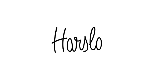 Make a beautiful signature design for name Harslo. With this signature (Angelique-Rose-font-FFP) style, you can create a handwritten signature for free. Harslo signature style 5 images and pictures png