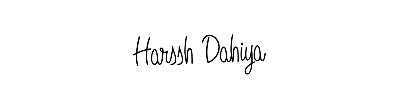 The best way (Angelique-Rose-font-FFP) to make a short signature is to pick only two or three words in your name. The name Harssh Dahiya include a total of six letters. For converting this name. Harssh Dahiya signature style 5 images and pictures png
