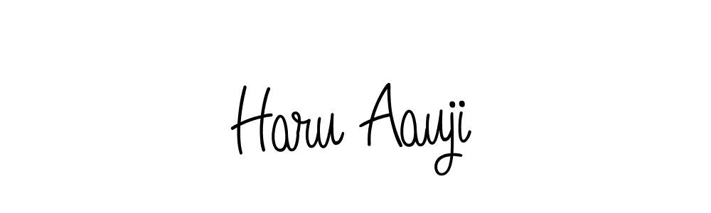 Haru Aauji stylish signature style. Best Handwritten Sign (Angelique-Rose-font-FFP) for my name. Handwritten Signature Collection Ideas for my name Haru Aauji. Haru Aauji signature style 5 images and pictures png