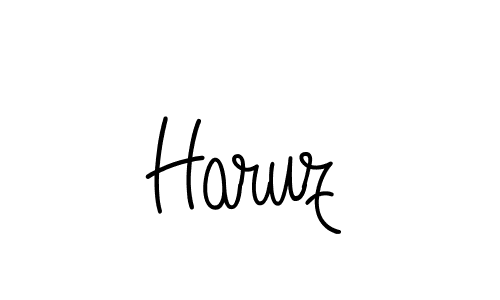 The best way (Angelique-Rose-font-FFP) to make a short signature is to pick only two or three words in your name. The name Haruz include a total of six letters. For converting this name. Haruz signature style 5 images and pictures png