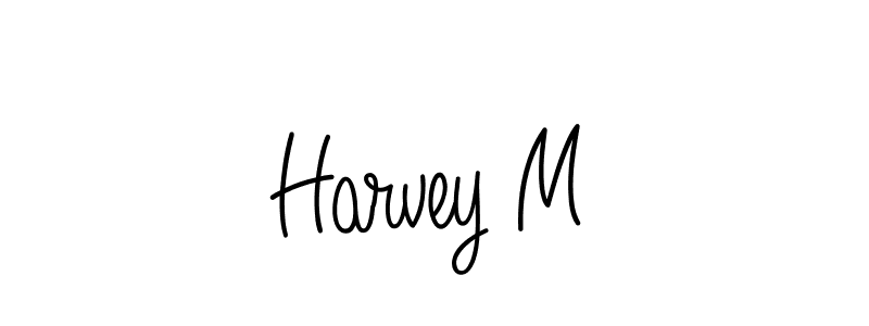 How to Draw Harvey M signature style? Angelique-Rose-font-FFP is a latest design signature styles for name Harvey M. Harvey M signature style 5 images and pictures png