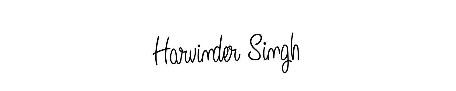 How to make Harvinder Singh name signature. Use Angelique-Rose-font-FFP style for creating short signs online. This is the latest handwritten sign. Harvinder Singh signature style 5 images and pictures png