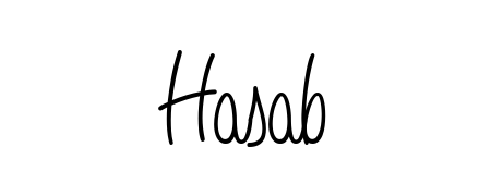 Make a beautiful signature design for name Hasab. With this signature (Angelique-Rose-font-FFP) style, you can create a handwritten signature for free. Hasab signature style 5 images and pictures png