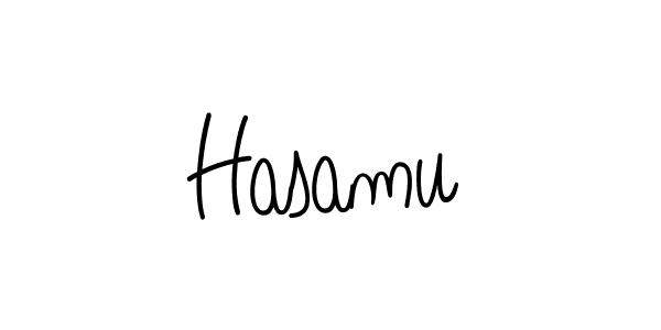 Make a beautiful signature design for name Hasamu. With this signature (Angelique-Rose-font-FFP) style, you can create a handwritten signature for free. Hasamu signature style 5 images and pictures png