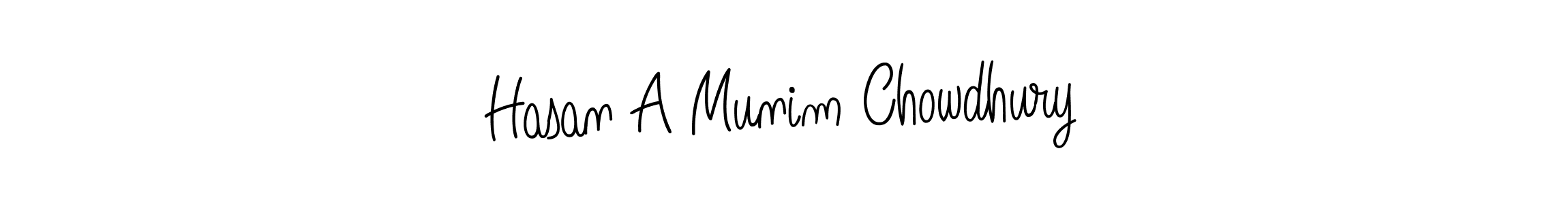 Make a beautiful signature design for name Hasan A Munim Chowdhury. With this signature (Angelique-Rose-font-FFP) style, you can create a handwritten signature for free. Hasan A Munim Chowdhury signature style 5 images and pictures png
