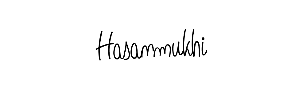 Make a beautiful signature design for name Hasanmukhi. With this signature (Angelique-Rose-font-FFP) style, you can create a handwritten signature for free. Hasanmukhi signature style 5 images and pictures png