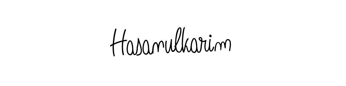 Make a beautiful signature design for name Hasanulkarim. With this signature (Angelique-Rose-font-FFP) style, you can create a handwritten signature for free. Hasanulkarim signature style 5 images and pictures png