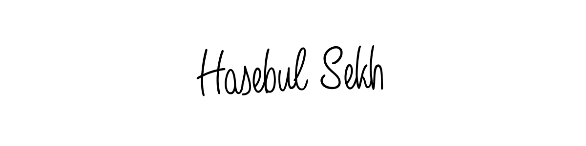 You should practise on your own different ways (Angelique-Rose-font-FFP) to write your name (Hasebul Sekh) in signature. don't let someone else do it for you. Hasebul Sekh signature style 5 images and pictures png