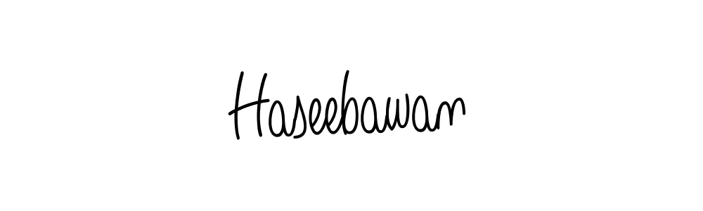 Use a signature maker to create a handwritten signature online. With this signature software, you can design (Angelique-Rose-font-FFP) your own signature for name Haseebawan. Haseebawan signature style 5 images and pictures png