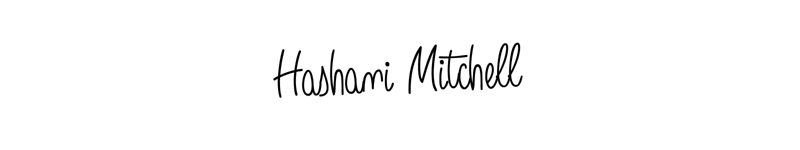How to make Hashani Mitchell name signature. Use Angelique-Rose-font-FFP style for creating short signs online. This is the latest handwritten sign. Hashani Mitchell signature style 5 images and pictures png