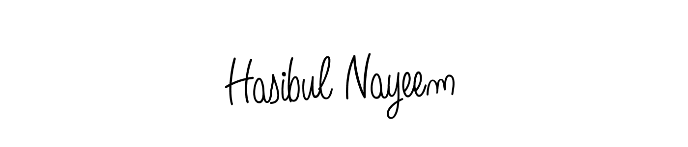 The best way (Angelique-Rose-font-FFP) to make a short signature is to pick only two or three words in your name. The name Hasibul Nayeem include a total of six letters. For converting this name. Hasibul Nayeem signature style 5 images and pictures png