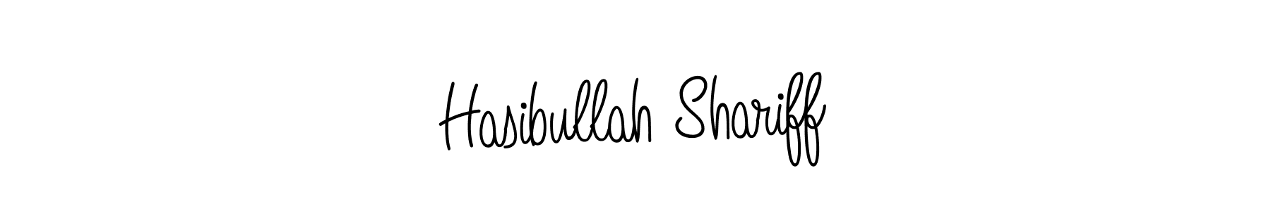 The best way (Angelique-Rose-font-FFP) to make a short signature is to pick only two or three words in your name. The name Hasibullah Shariff include a total of six letters. For converting this name. Hasibullah Shariff signature style 5 images and pictures png