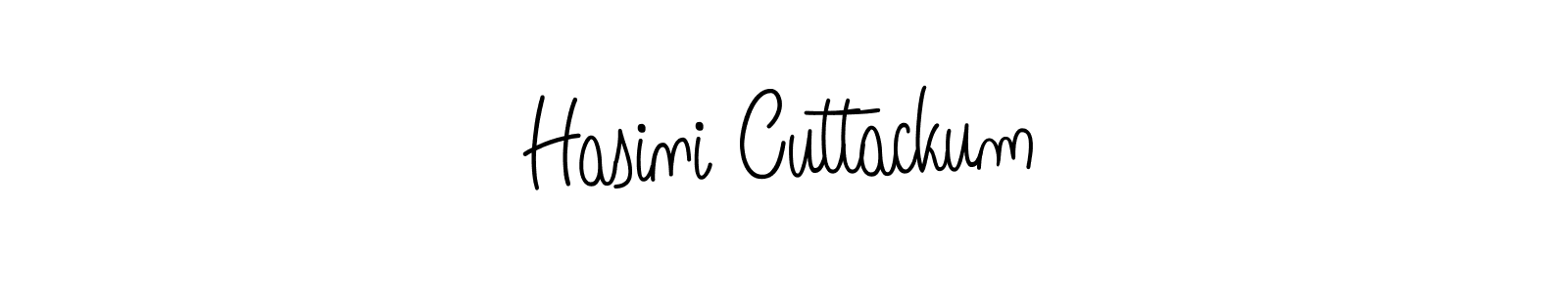 You should practise on your own different ways (Angelique-Rose-font-FFP) to write your name (Hasini Cuttackum) in signature. don't let someone else do it for you. Hasini Cuttackum signature style 5 images and pictures png