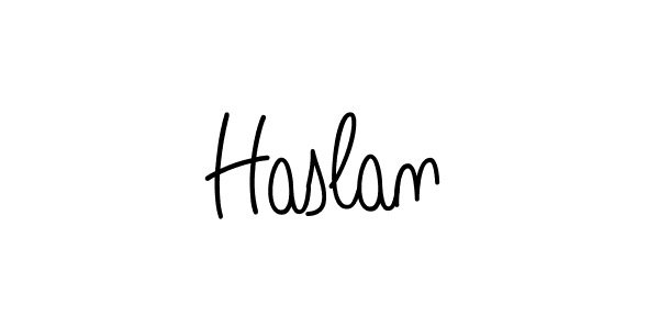 How to make Haslan name signature. Use Angelique-Rose-font-FFP style for creating short signs online. This is the latest handwritten sign. Haslan signature style 5 images and pictures png