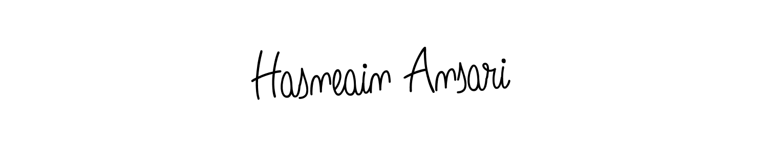 Create a beautiful signature design for name Hasneain Ansari. With this signature (Angelique-Rose-font-FFP) fonts, you can make a handwritten signature for free. Hasneain Ansari signature style 5 images and pictures png