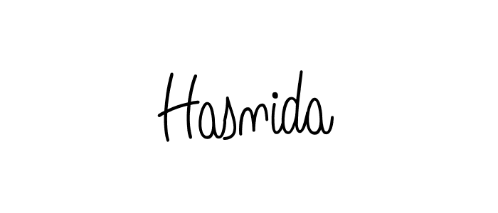 Make a beautiful signature design for name Hasnida. With this signature (Angelique-Rose-font-FFP) style, you can create a handwritten signature for free. Hasnida signature style 5 images and pictures png