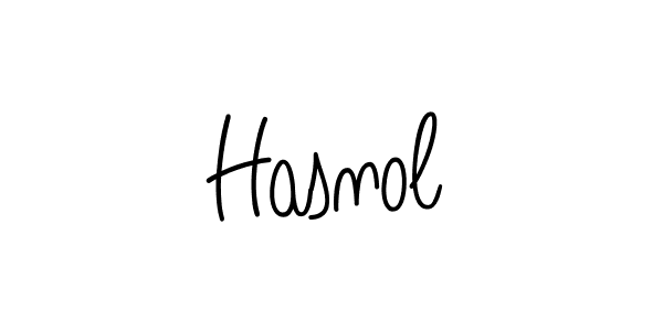 Design your own signature with our free online signature maker. With this signature software, you can create a handwritten (Angelique-Rose-font-FFP) signature for name Hasnol. Hasnol signature style 5 images and pictures png