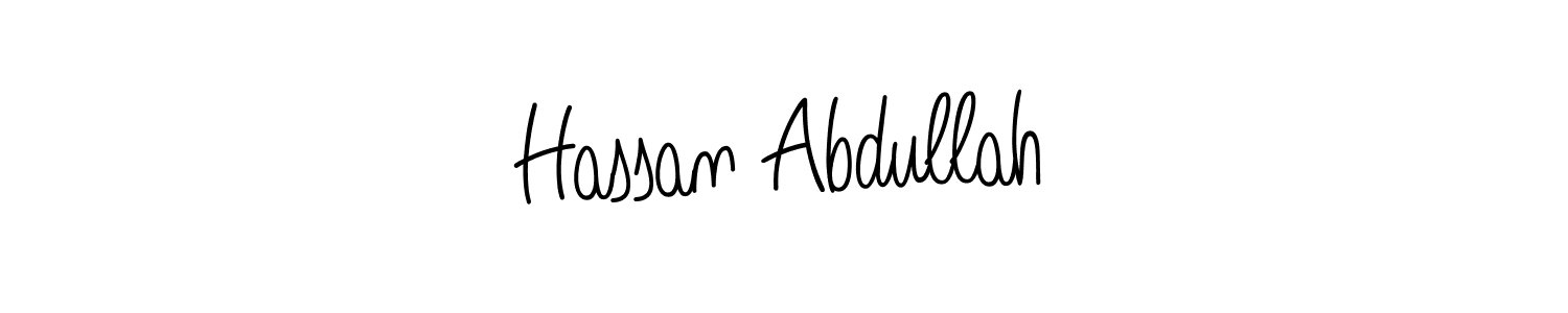 The best way (Angelique-Rose-font-FFP) to make a short signature is to pick only two or three words in your name. The name Hassan Abdullah include a total of six letters. For converting this name. Hassan Abdullah signature style 5 images and pictures png