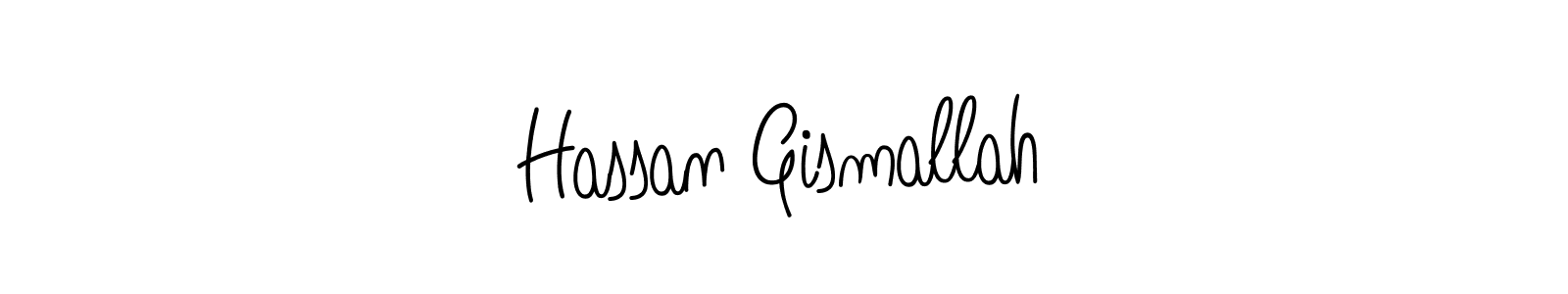 Use a signature maker to create a handwritten signature online. With this signature software, you can design (Angelique-Rose-font-FFP) your own signature for name Hassan Gismallah. Hassan Gismallah signature style 5 images and pictures png
