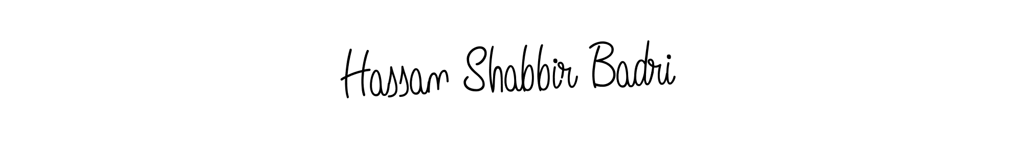 The best way (Angelique-Rose-font-FFP) to make a short signature is to pick only two or three words in your name. The name Hassan Shabbir Badri include a total of six letters. For converting this name. Hassan Shabbir Badri signature style 5 images and pictures png