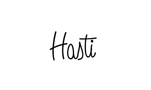 Make a beautiful signature design for name Hasti. With this signature (Angelique-Rose-font-FFP) style, you can create a handwritten signature for free. Hasti signature style 5 images and pictures png