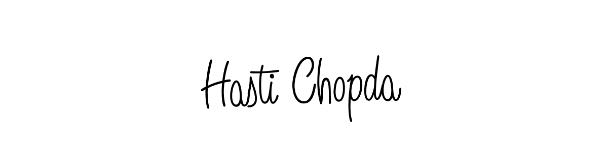 Design your own signature with our free online signature maker. With this signature software, you can create a handwritten (Angelique-Rose-font-FFP) signature for name Hasti Chopda. Hasti Chopda signature style 5 images and pictures png