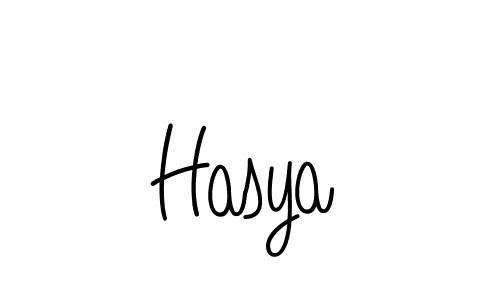 Use a signature maker to create a handwritten signature online. With this signature software, you can design (Angelique-Rose-font-FFP) your own signature for name Hasya. Hasya signature style 5 images and pictures png