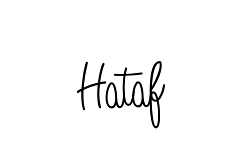 Make a beautiful signature design for name Hataf. With this signature (Angelique-Rose-font-FFP) style, you can create a handwritten signature for free. Hataf signature style 5 images and pictures png