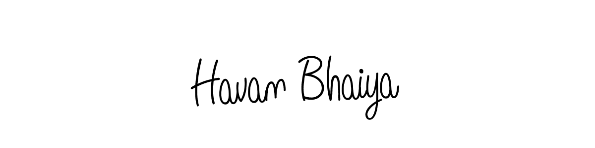 Design your own signature with our free online signature maker. With this signature software, you can create a handwritten (Angelique-Rose-font-FFP) signature for name Havan Bhaiya. Havan Bhaiya signature style 5 images and pictures png