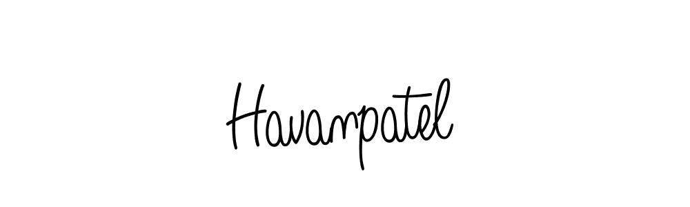 Havanpatel stylish signature style. Best Handwritten Sign (Angelique-Rose-font-FFP) for my name. Handwritten Signature Collection Ideas for my name Havanpatel. Havanpatel signature style 5 images and pictures png