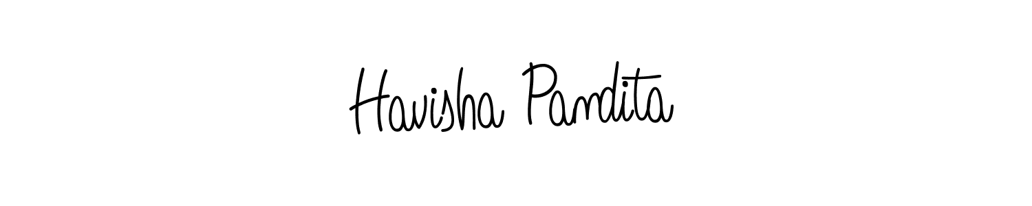 How to make Havisha Pandita name signature. Use Angelique-Rose-font-FFP style for creating short signs online. This is the latest handwritten sign. Havisha Pandita signature style 5 images and pictures png