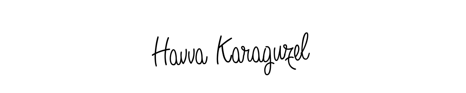 Use a signature maker to create a handwritten signature online. With this signature software, you can design (Angelique-Rose-font-FFP) your own signature for name Havva Karaguzel. Havva Karaguzel signature style 5 images and pictures png