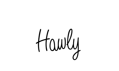 Design your own signature with our free online signature maker. With this signature software, you can create a handwritten (Angelique-Rose-font-FFP) signature for name Hawly. Hawly signature style 5 images and pictures png