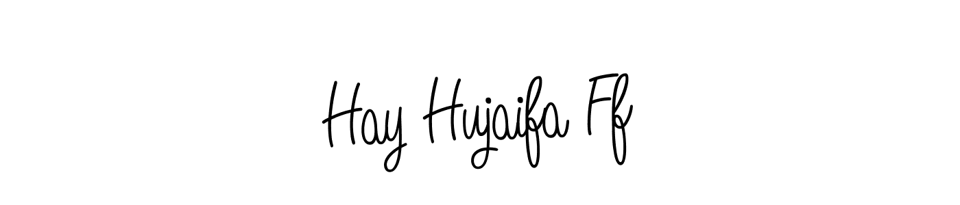 Use a signature maker to create a handwritten signature online. With this signature software, you can design (Angelique-Rose-font-FFP) your own signature for name Hay Hujaifa Ff. Hay Hujaifa Ff signature style 5 images and pictures png