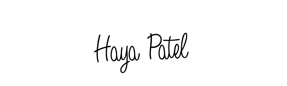 How to make Haya Patel name signature. Use Angelique-Rose-font-FFP style for creating short signs online. This is the latest handwritten sign. Haya Patel signature style 5 images and pictures png