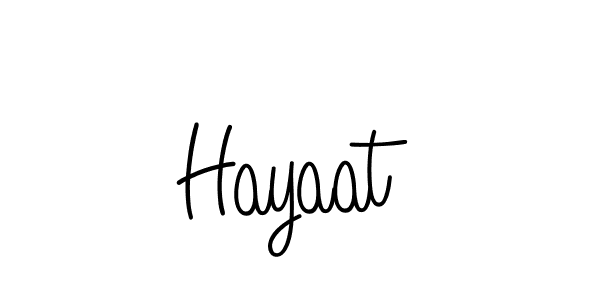 Use a signature maker to create a handwritten signature online. With this signature software, you can design (Angelique-Rose-font-FFP) your own signature for name Hayaat. Hayaat signature style 5 images and pictures png